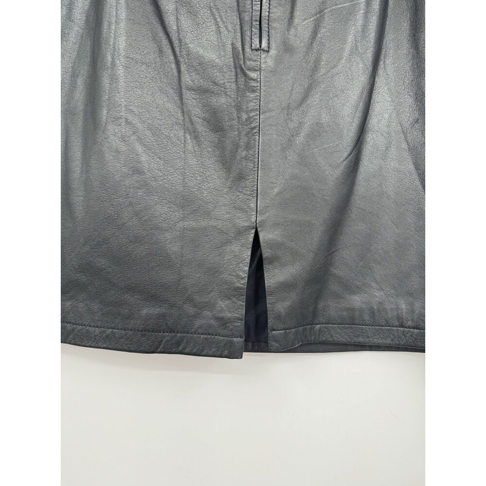 VTG 80’s Wilsons Leather Mini Skirt Womens 12 Black Goth Grunge Moto Punk Biker - Picture 5 of 11